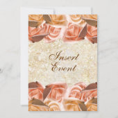 Invitation mariage d'anniversaire du rose de pêche à l'ivoire (Devant)