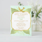 Invitation Mariage d'anniversaire moderne Vert Golden Vip (Debout devant)