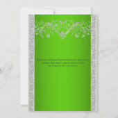 Invitation Mariage d'anniversaire vert argent (Dos)