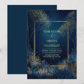 Invitation Mariage dans la forêt enchantée de minuit (Devant / Derrière)