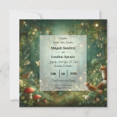 Invitation Mariage dans la Forêt Enchantée de Vert Émeraude (Devant)