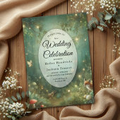 Invitation Mariage dans la Forêt Enchantée de Vert Émeraude