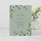 Invitation Mariage dans la forêt feutrée de sauge (Debout devant)