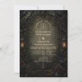 Invitation Mariage dans la forêt gothique enchantée (Devant)