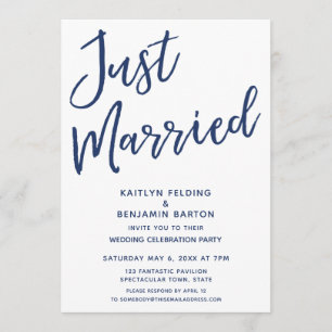 Invitation Mariage dans la Marine Réception Moderne Casual Se