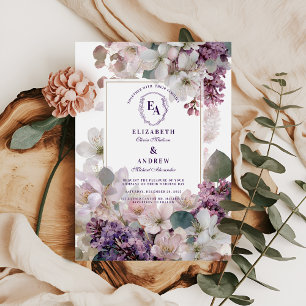 Invitation Mariage dans le jardin botanique de lavande et d'i