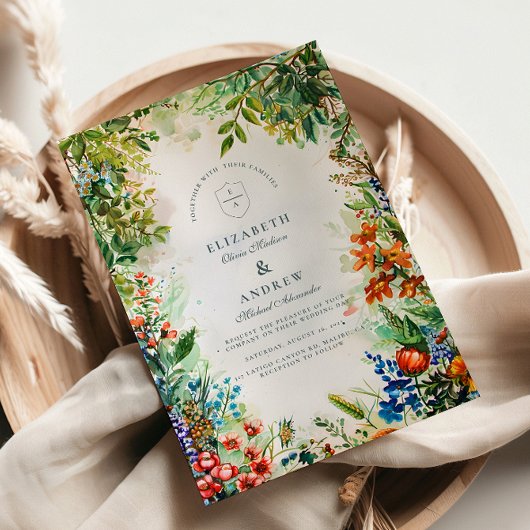 Invitation Mariage dans le jardin botanique lumineux
