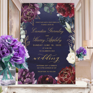 Invitation Mariage dans le jardin d'or de la marine de Bourgo