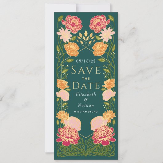 Invitation Mariage dans le jardin enchanté Enregistrer la dat (Devant)