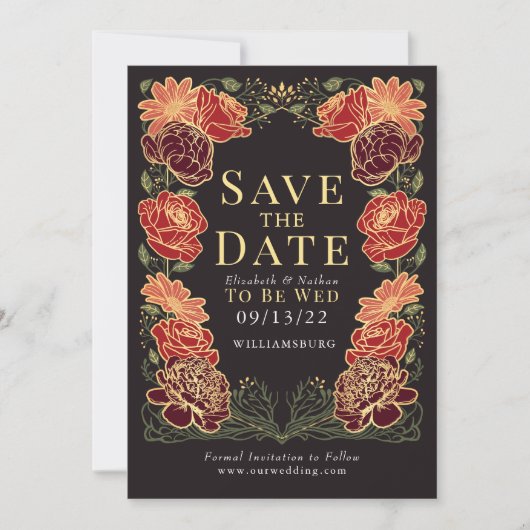 Invitation Mariage dans le jardin enchanté Enregistrer la dat (Devant)