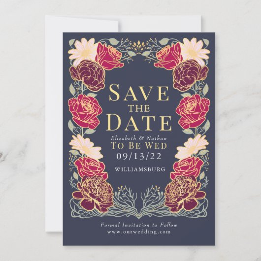 Invitation Mariage dans le jardin enchanté Enregistrer la dat (Devant)