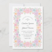 Invitation Mariage dans le jardin Fleur sauvage coloré (Devant)