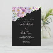 Invitation Mariage dans le Jardin Noir Fleur sauvage violet e (Debout devant)