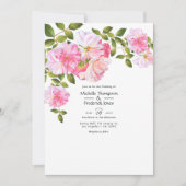 Invitation Mariage dans le jardin rose (Devant)