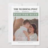 Invitation Mariage dans le journal Noir et blanc Save the Dat (Devant)