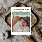 Invitation Mariage dans le journal Noir et blanc Save the Dat