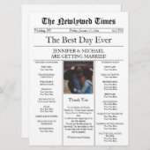 Invitation Mariage dans le Journal Traditionnel (Devant / Derrière)