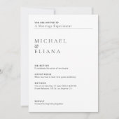 Invitation Mariage dans le style d'un rapport de laboratoire (Devant)