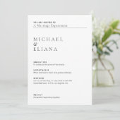 Invitation Mariage dans le style d'un rapport de laboratoire (Debout devant)