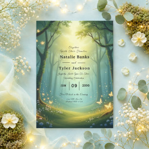 Invitation Mariage dans un bosquet ensoleillé enchanté d'été