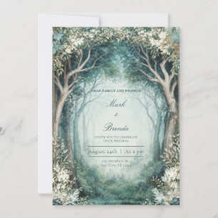Invitation Mariage dans un bosquet mystérieux et éthéré de la