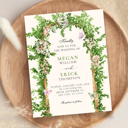 Invitation Mariage dans un jardin