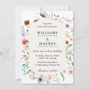 Invitation Mariage dans un jardin de fleurs sauvages