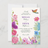 Invitation Mariage dans un jardin fleuri (Devant)