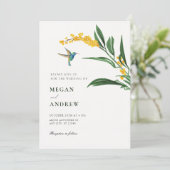 Invitation Mariage dans un jardin fleuri (Debout devant)