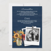 Invitation Mariage dans un pot Mason avec des tournesols en b (Dos)