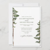 Invitation Mariage dans une forêt de pins rustique (Devant)