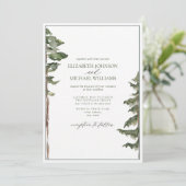 Invitation Mariage dans une forêt de pins rustique (Debout devant)