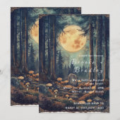 Invitation Mariage dans une forêt enchantée au clair de lune (Devant / Derrière)