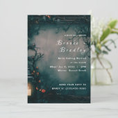 Invitation Mariage dans une forêt enchantée sombre (Debout devant)