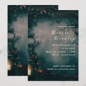 Invitation Mariage dans une forêt enchantée sombre (Devant / Derrière)