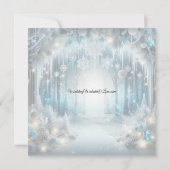 Invitation Mariage dans une forêt enneigée scintillante (Dos)