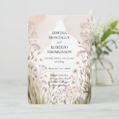 Invitation Mariage dans une Prairie de Fleurs Sauvages Hérita (Debout devant)