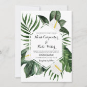 Invitation Mariage d'anthurium vert (Devant)