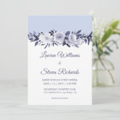 Invitation Mariage d'antoinette bleu doux personnalisé blanc (Debout devant)