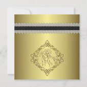 Invitation Mariage d'apparence gravé d'or (Devant)