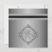 Invitation Mariage d'apparence gravé en argent (Devant)
