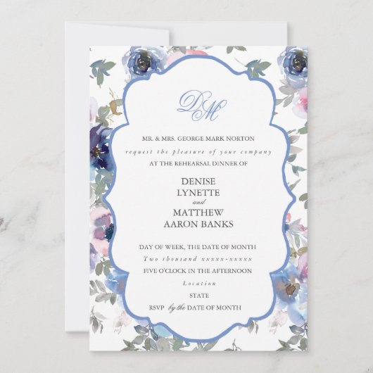 Invitation Mariage d'appel d'offres Set Cornflower Blue Invit (Devant)
