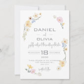 Invitation Mariage d'aquarelle à fleurs blanches (Devant)