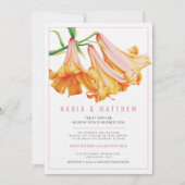 Invitation mariage d'aquarelle à fleurs de laine orange (Devant)
