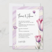 Invitation Mariage d'aquarelle à fleurs de tulipe violet (Devant)
