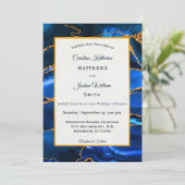 Invitation Mariage d'aquarelle Abstrait Blue Agate (Debout devant)