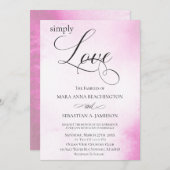 Invitation *~* Mariage d'aquarelle Abstrait rose pâle moderne (Devant / Derrière)