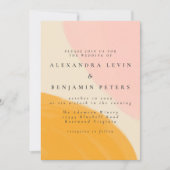 Invitation Mariage d'aquarelle Abstraite rose et orange (Devant)