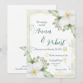 Invitation Mariage d'aquarelle Apple Blossom (Devant / Derrière)