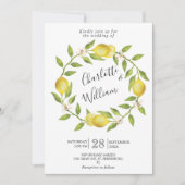 Invitation Mariage d'aquarelle aux citrons fleuris (Devant)